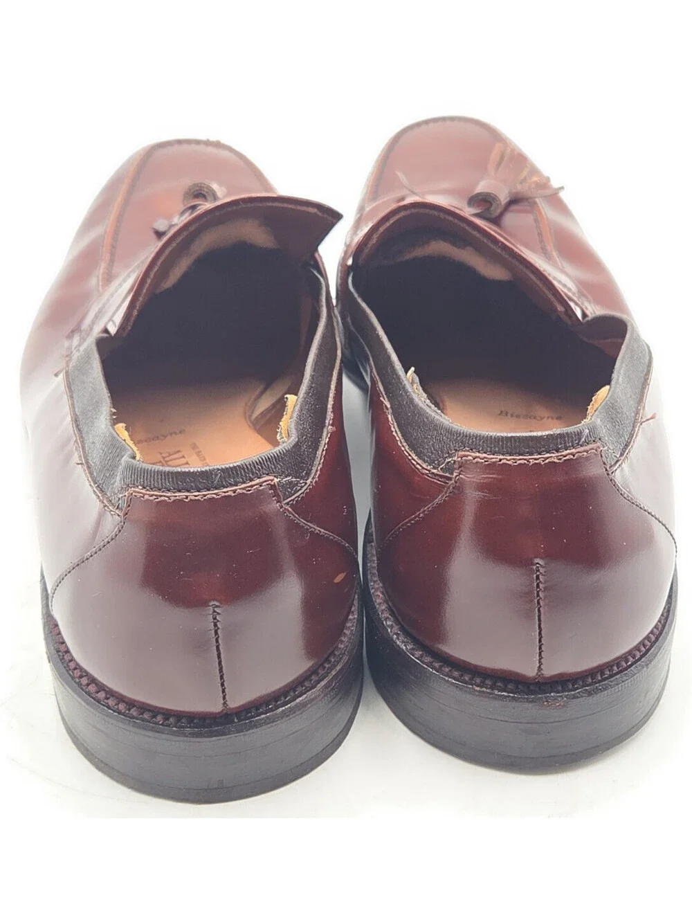 Allen Edmonds Biscayne 8884 11D Burgundy Tassel Loafers Vintage 1980s USA